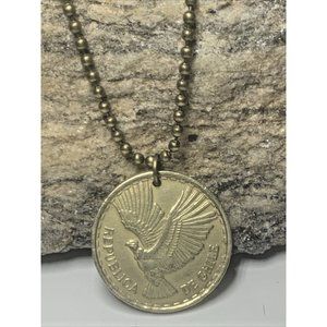 1969 Chile 10 Centesimos REAL Coin Pendant condor Santiago Concepción A1